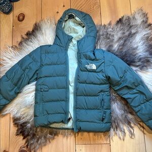 The North Face Dark Teal Puffer Jacket-reversible